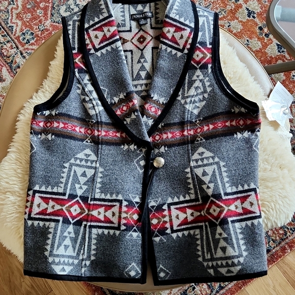 Fantastic NWT Pendleton Wool Crossroads Native American Design Vest ♥️🖤 - Picture 15 of 16